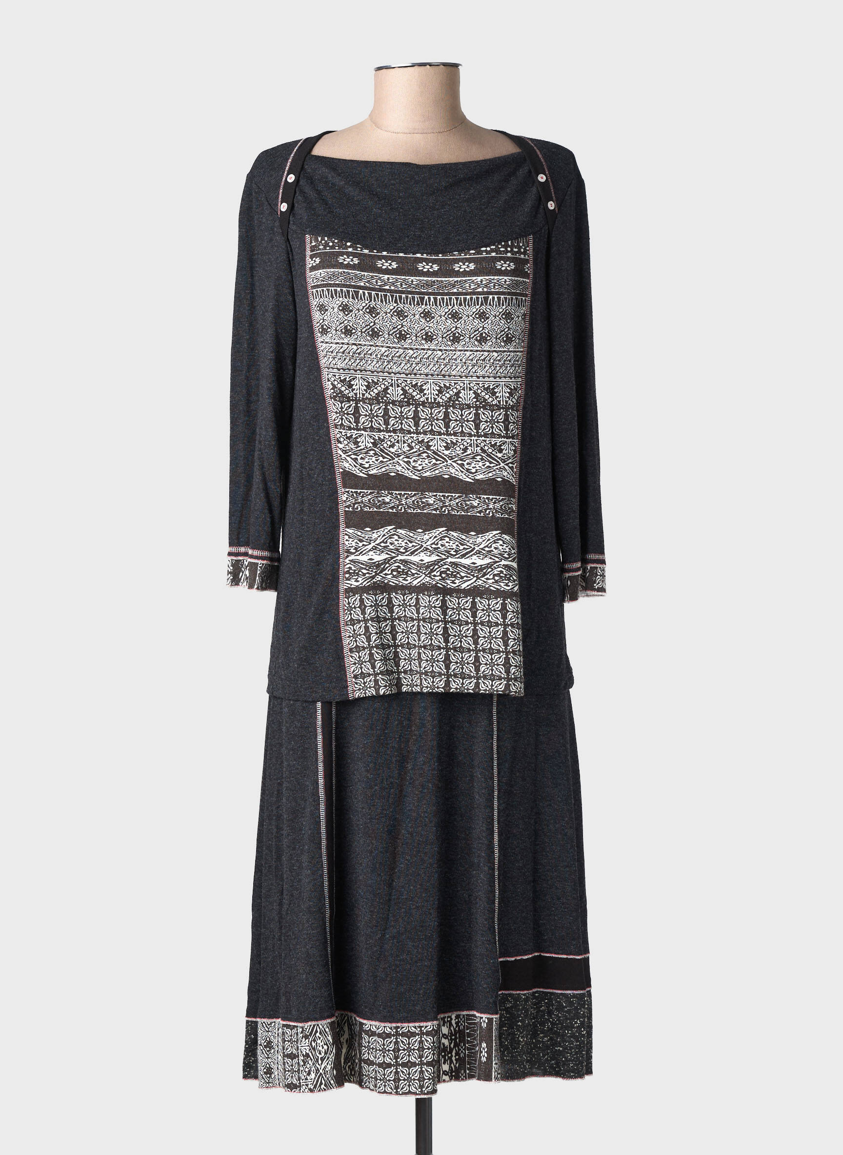 Ensemble jupe coupe cintrée noir CHRISTINE LAURE femme