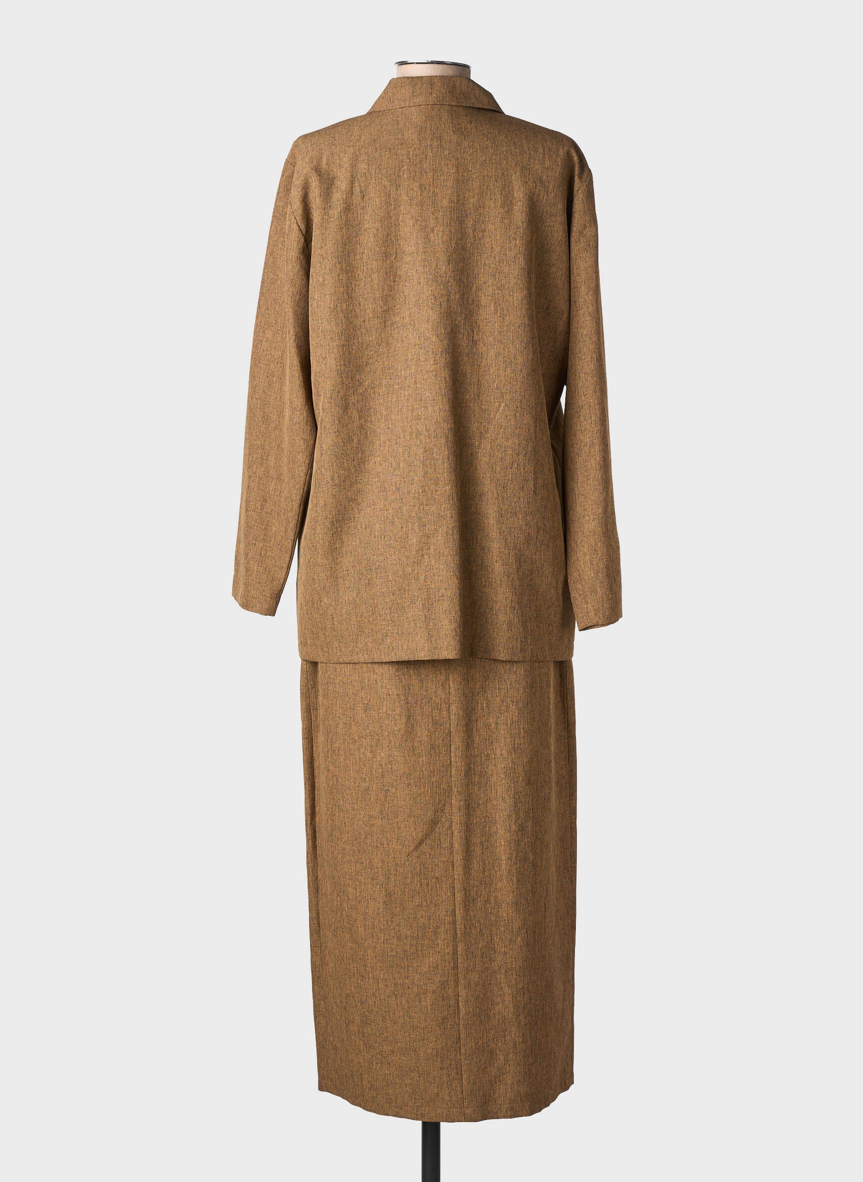 Ensemble jupe fermeture boutonnée sur le devant marron LEWINGER femme