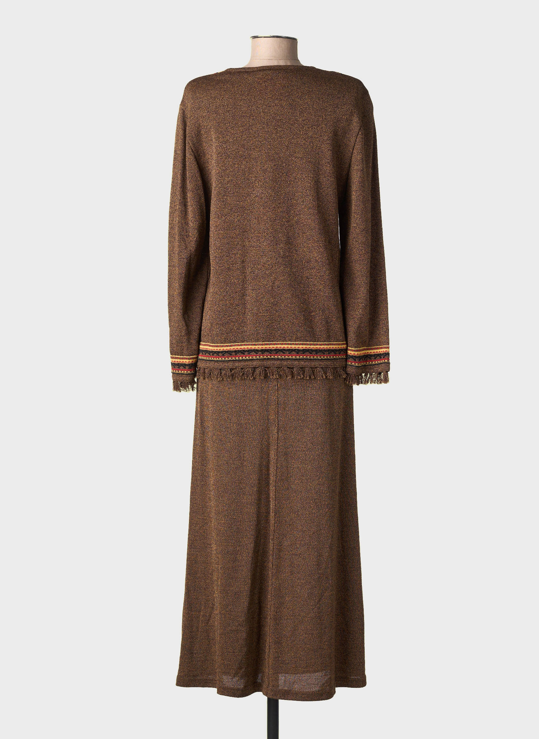 Ensemble jupe coupe évasée marron JEAN GIRARD femme