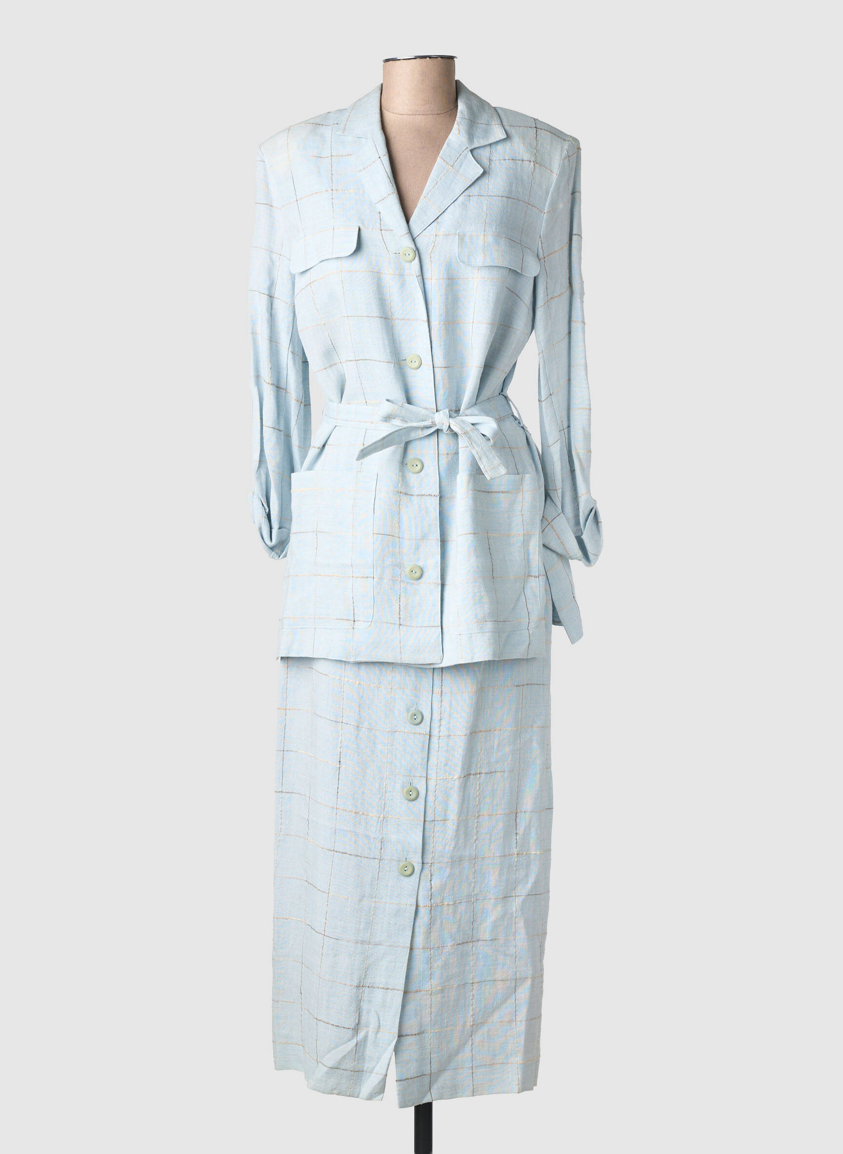 Ensemble jupe coupe cintrée bleu PIER BÉ femme