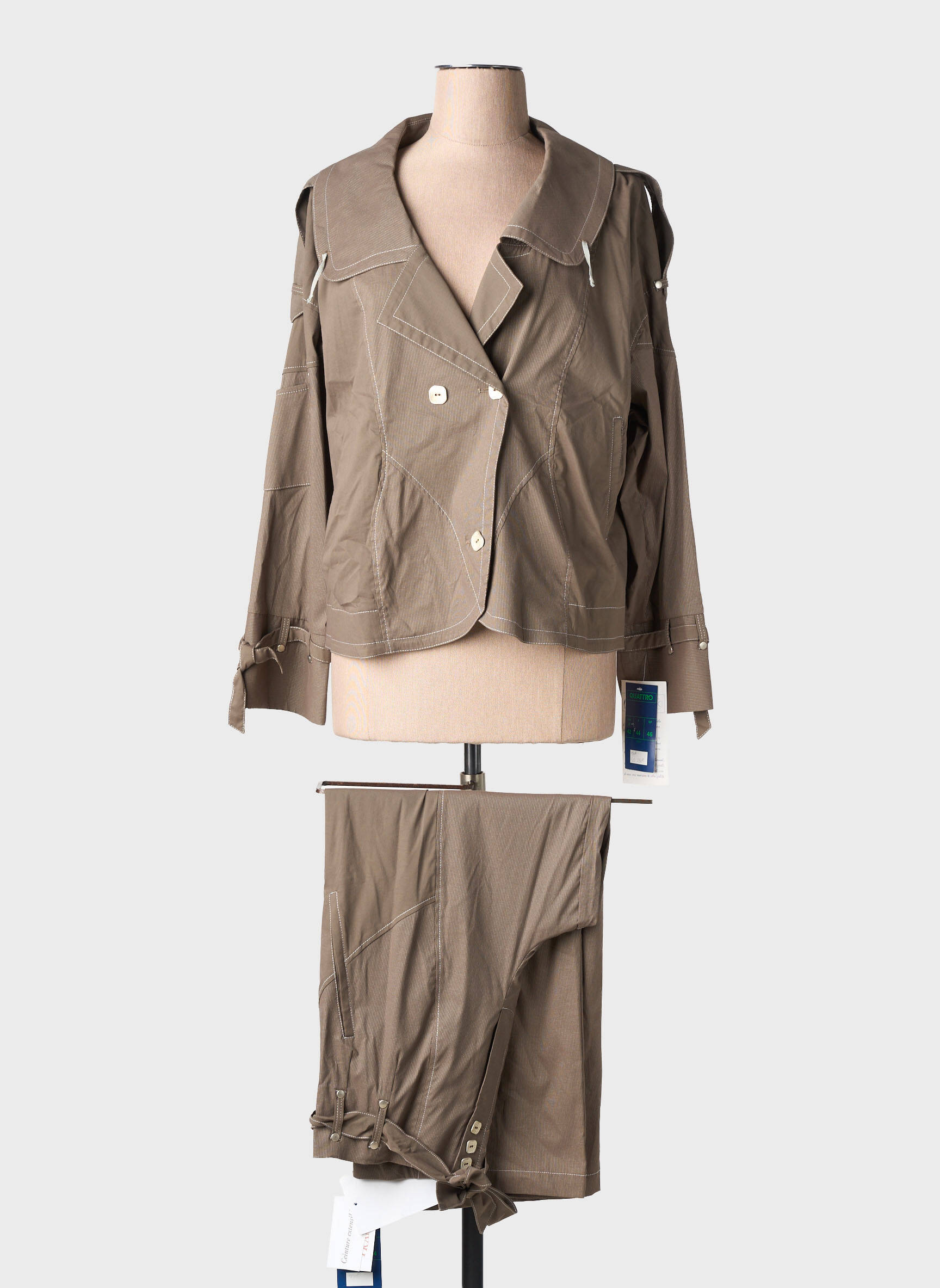 Ensemble pantalon poches marron QUATTRO femme
