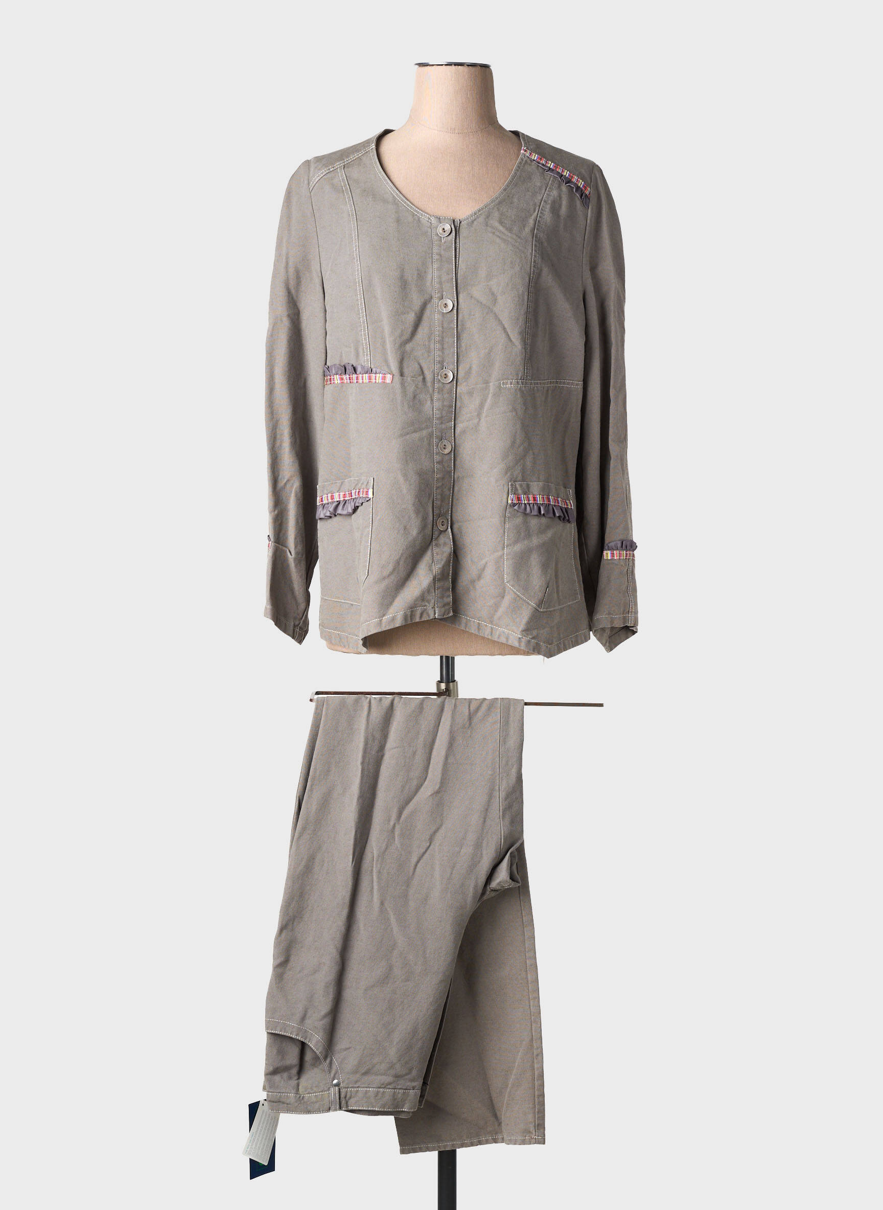 Ensemble pantalon poches marron QUATTRO femme