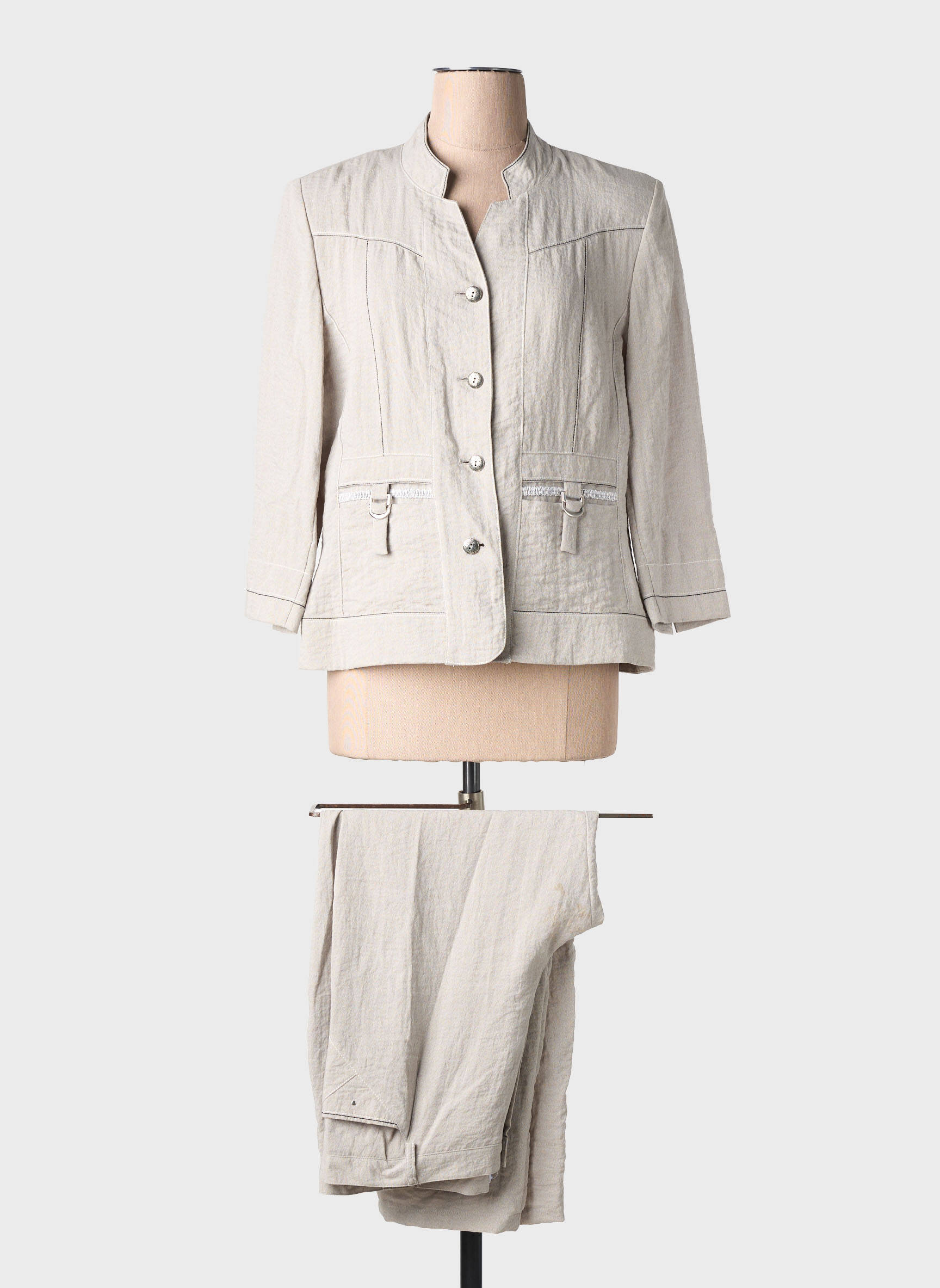 Ensemble pantalon poches gris CHRISTINE LAURE femme