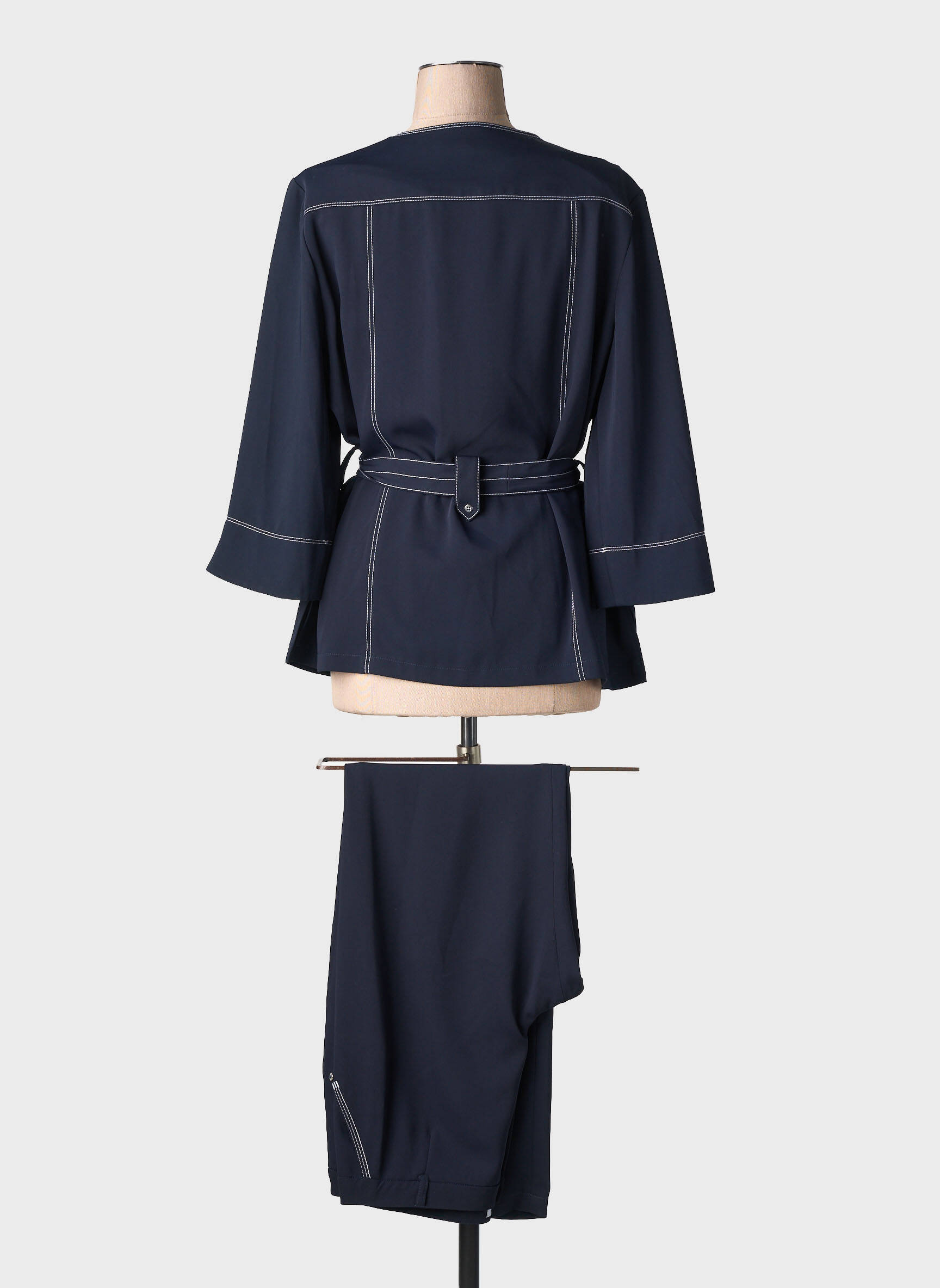 Ensemble pantalon fermeture zippée au dos bleu CHRISTINE LAURE femme