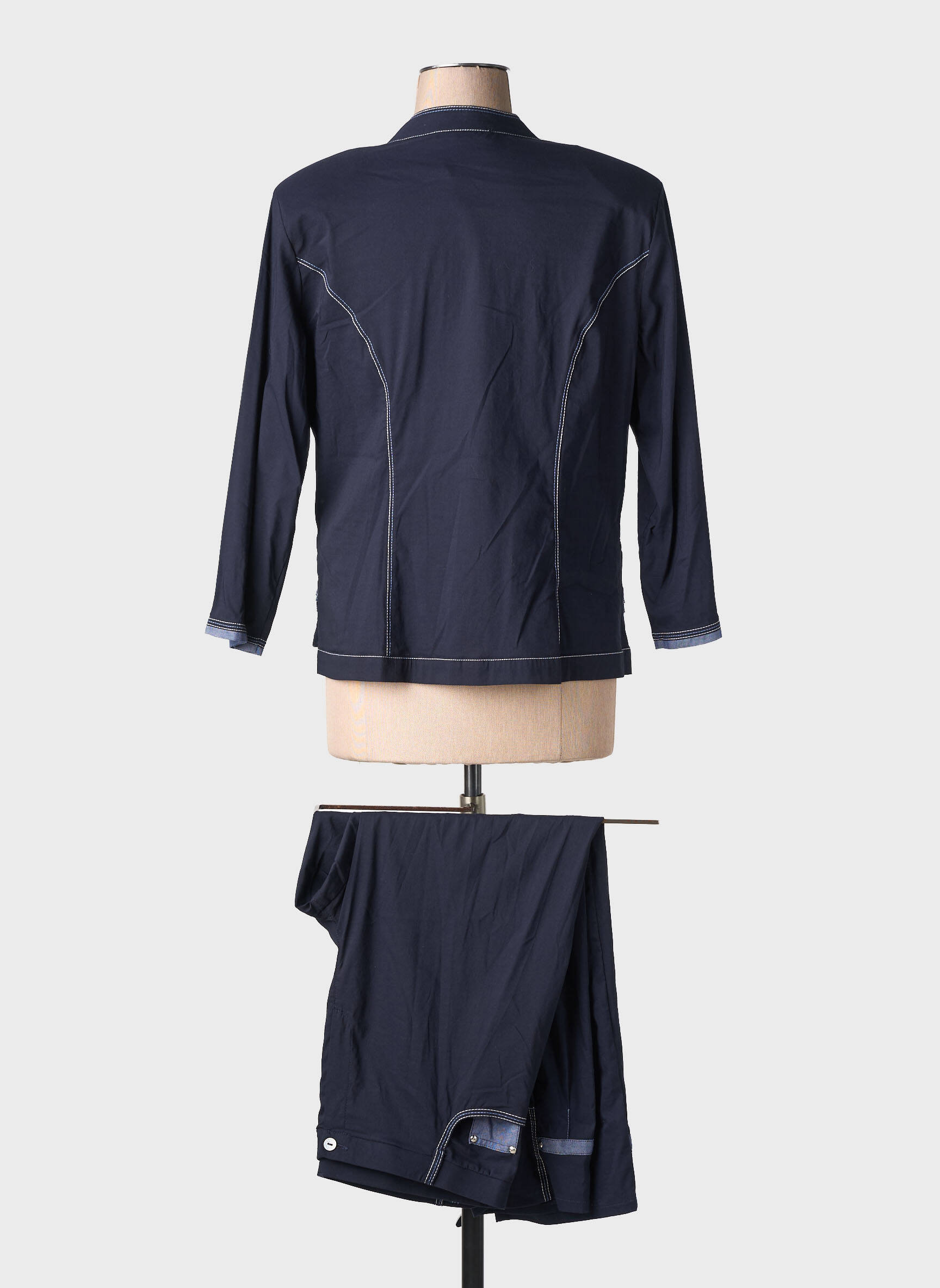 Ensemble pantalon poches bleu CHRISTINE LAURE femme