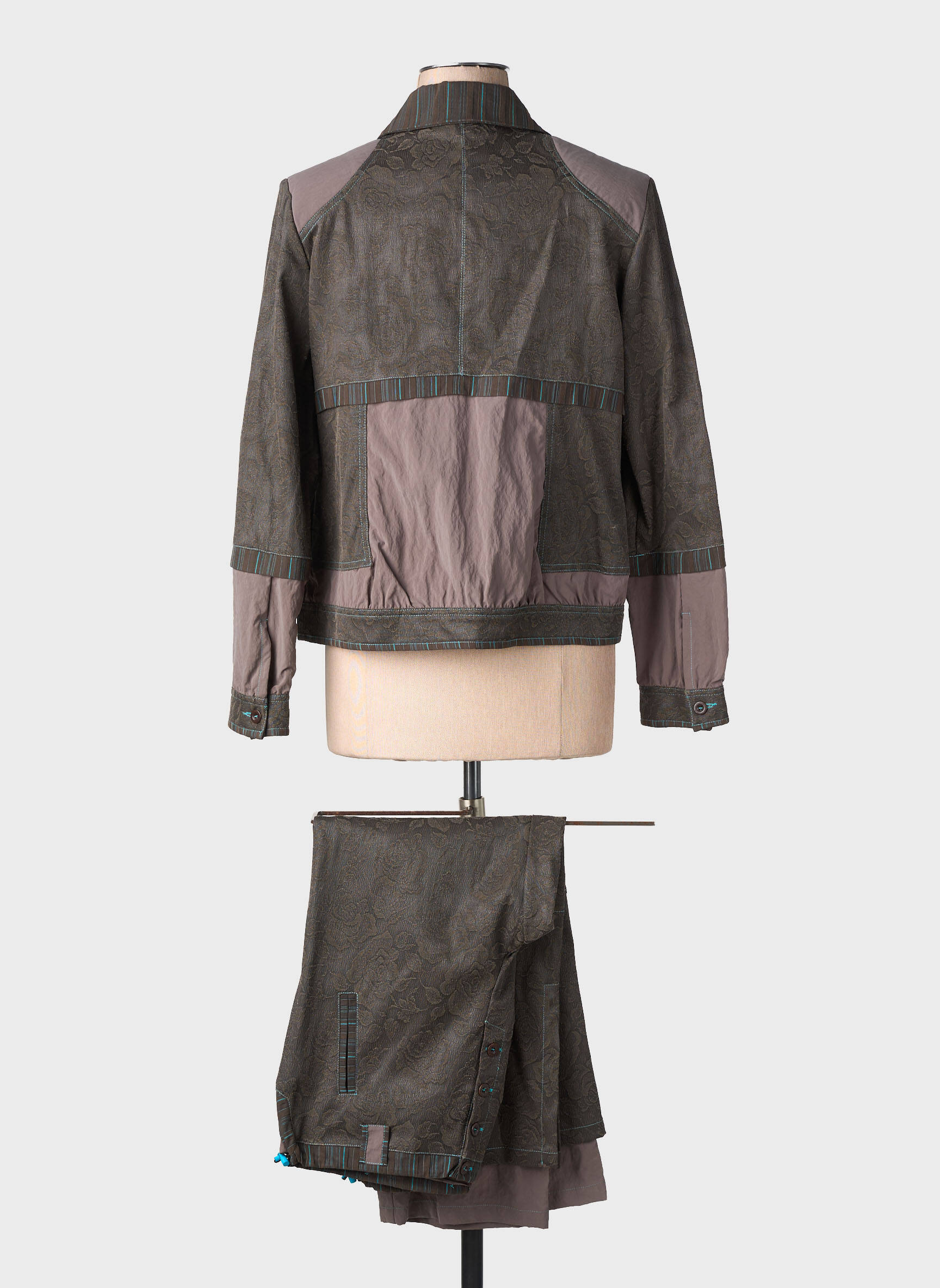 Ensemble pantalon col chemisier marron PAUSE CAFE femme