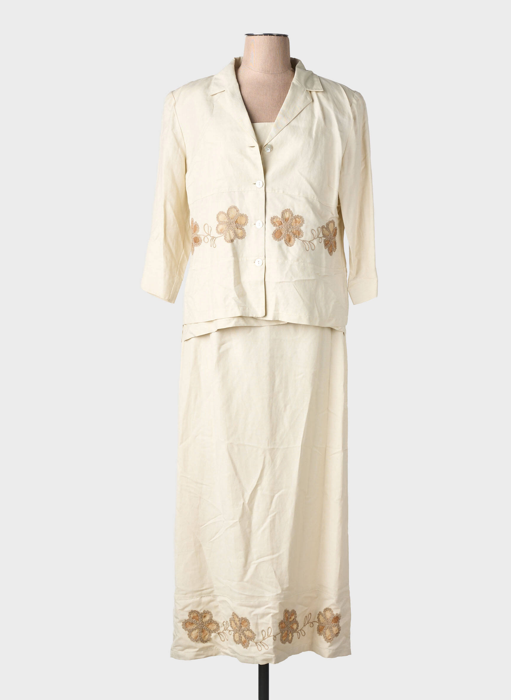 Ensemble jupe coupe cintrée beige LEWINGER femme