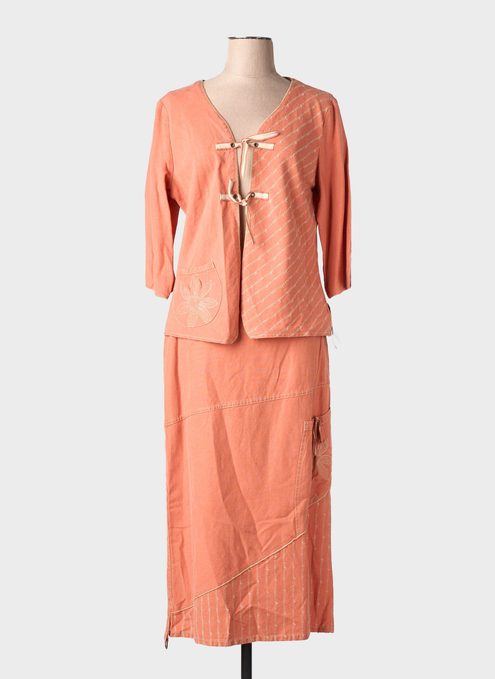 Ensemble jupe coupe cintrée orange QUATTRO femme