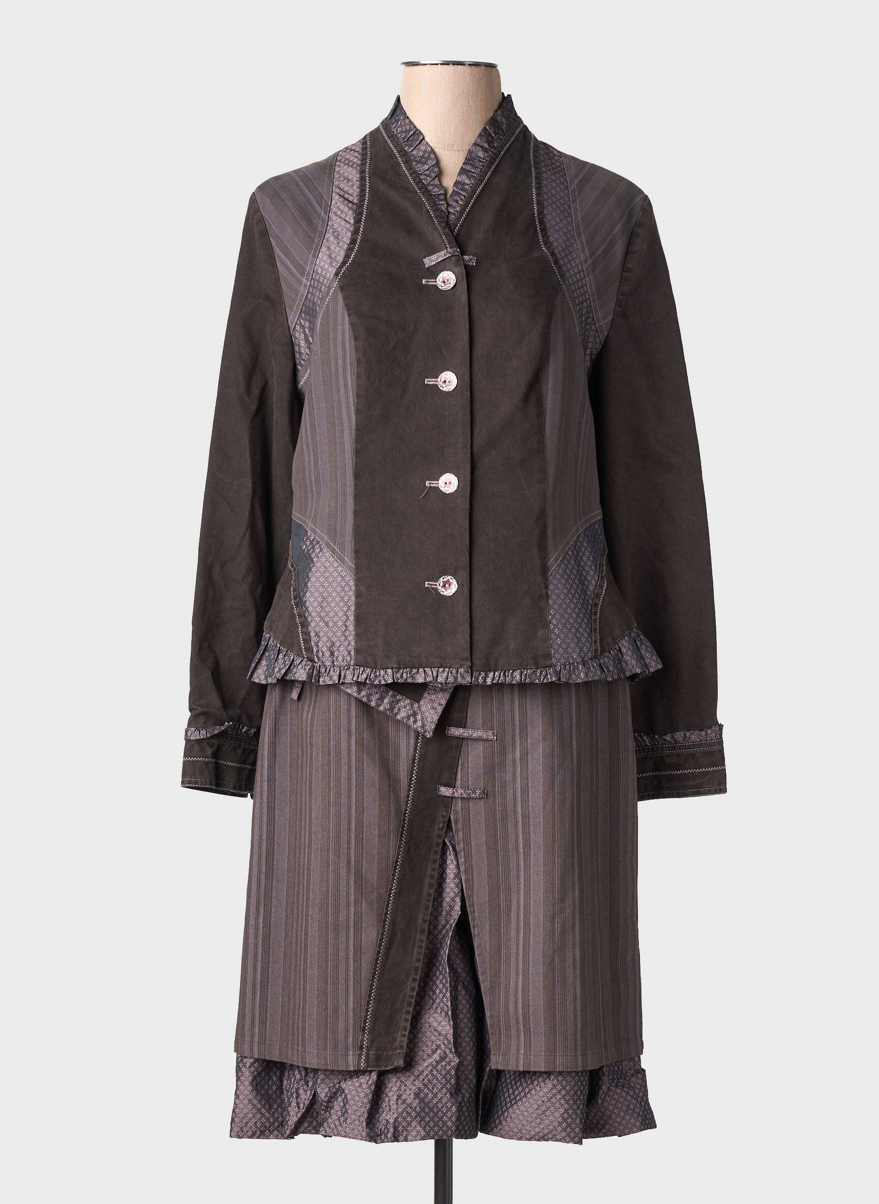 Ensemble jupe coupe cintrée gris PAUSE CAFE femme