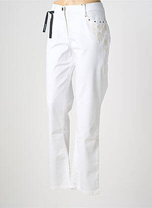Pantalon droit stretch taille normale blanc OLSEN femme