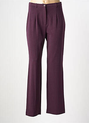 Pantalon droit tissage crêpe taille haute violet LEWINGER femme