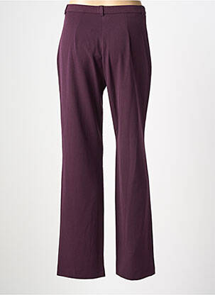 Pantalon droit tissage crêpe taille haute violet LEWINGER femme