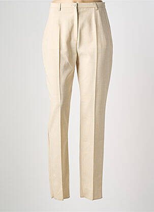 Pantalon slim taille haute taille haute beige JANINE PAUPORTÉ femme
