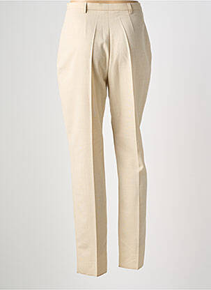 Pantalon slim taille haute taille haute beige JANINE PAUPORTÉ femme
