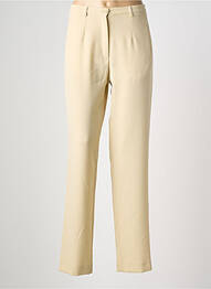 Pantalon droit taille à pinces taille haute beige LEWINGER femme