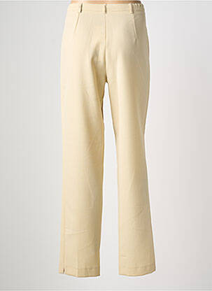 Pantalon droit taille à pinces taille haute beige LEWINGER femme