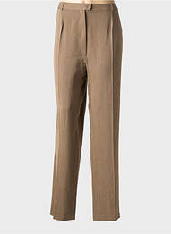 Pantalon droit taille à pinces taille normale beige QUATTRO femme