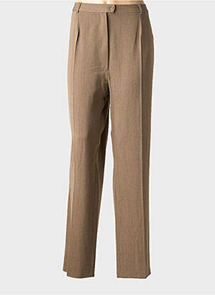 Pantalon droit taille à pinces taille normale beige QUATTRO femme