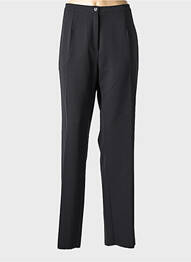 Pantalon droit tissage crêpe taille normale noir GRIFFLIN femme