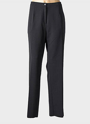Pantalon droit tissage crêpe taille normale noir GRIFFLIN femme
