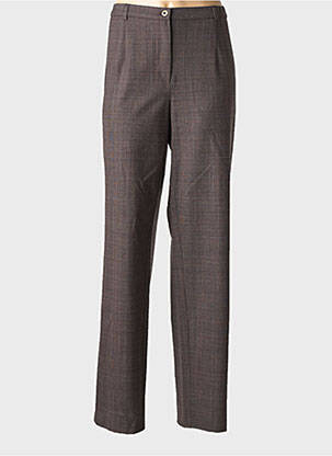 Pantalon droit tissage crêpe taille normale marron LEWINGER femme