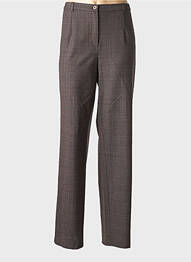 Pantalon droit tissage crêpe taille normale marron LEWINGER femme