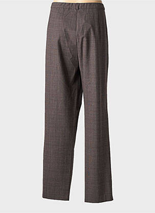 Pantalon droit tissage crêpe taille normale marron LEWINGER femme