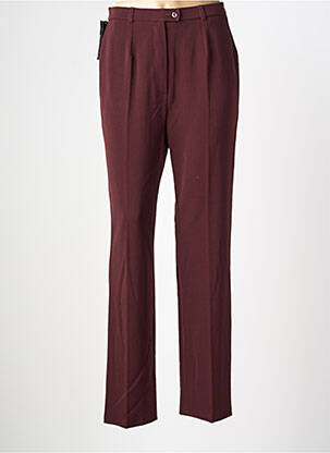 Pantalon droit taille à pinces taille haute rouge QUATTRO femme