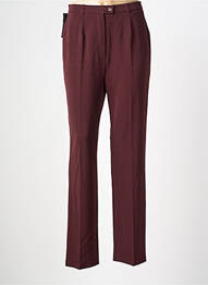 Pantalon droit taille à pinces taille haute rouge QUATTRO femme