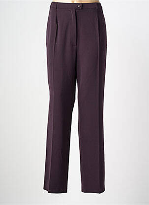 Pantalon droit taille à pinces taille haute violet QUATTRO femme