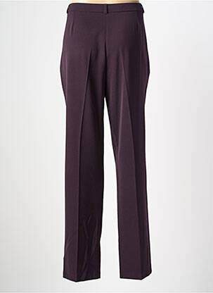 Pantalon droit taille à pinces taille haute violet QUATTRO femme