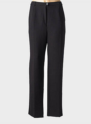 Pantalon droit tissage crêpe taille normale noir KARTING femme