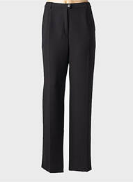 Pantalon droit tissage crêpe taille normale noir KARTING femme