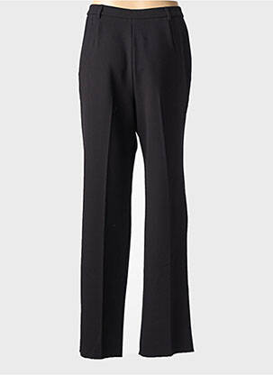 Pantalon droit tissage crêpe taille normale noir KARTING femme