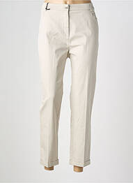 Pantalon 7/8 tissage popeline taille normale beige TONI femme