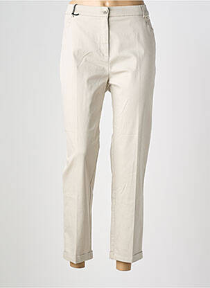 Pantalon 7/8 tissage popeline taille normale beige TONI femme