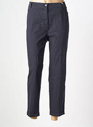 Pantalon 7/8 tissage popeline taille normale bleu TONI femme