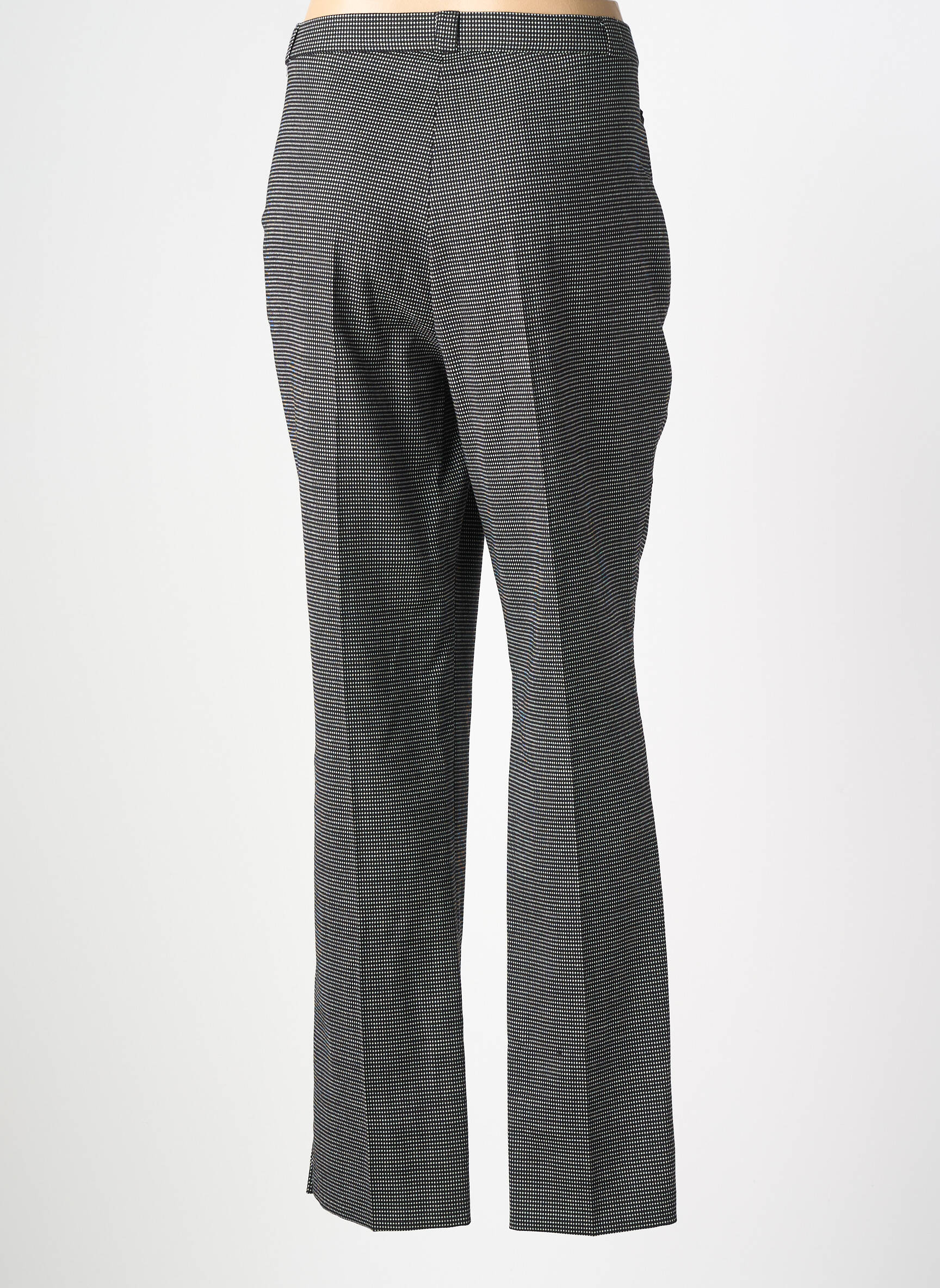 Pantalon droit fermeture zippée sous rabat boutonné taille normale noir QUATTRO femme