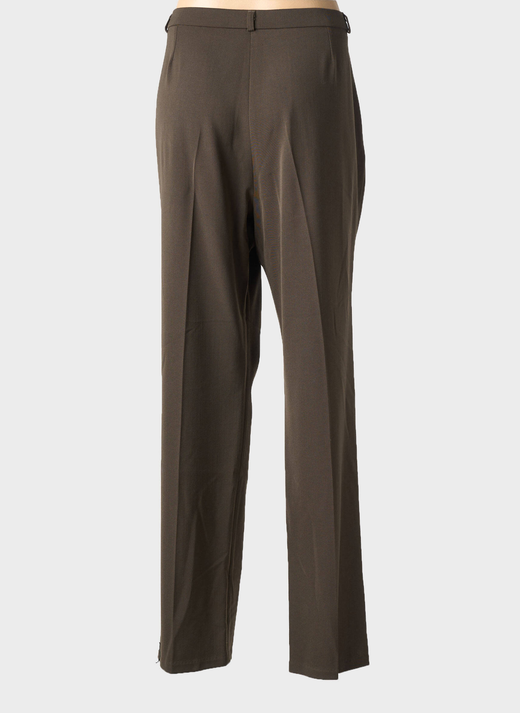 Pantalon droit taille à pinces taille haute vert QUATTRO femme