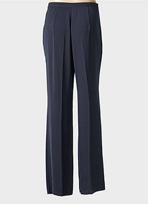 Pantalon large fermeture zippée sous rabat boutonné taille normale bleu CLAUDIA GIL femme