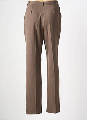Pantalon droit taille à pinces taille haute marron QUATTRO femme