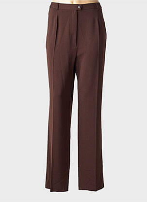 Pantalon droit taille à pinces taille normale marron QUATTRO femme