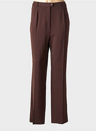 Pantalon droit tissage crêpe taille normale marron QUATTRO femme