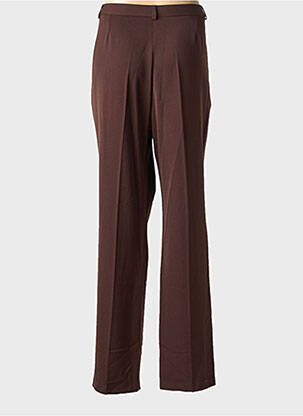 Pantalon droit tissage crêpe taille normale marron QUATTRO femme