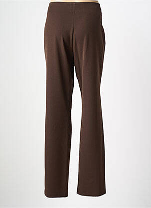 Pantalon droit tissage crêpe taille normale marron QUATTRO femme