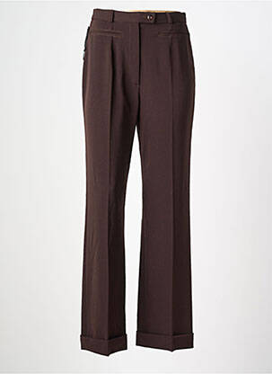 Pantalon flare taille à pinces taille haute marron QUATTRO femme