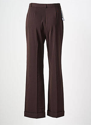 Pantalon flare taille à pinces taille haute marron QUATTRO femme