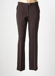 Pantalon droit tissage crêpe taille basse marron QUATTRO femme