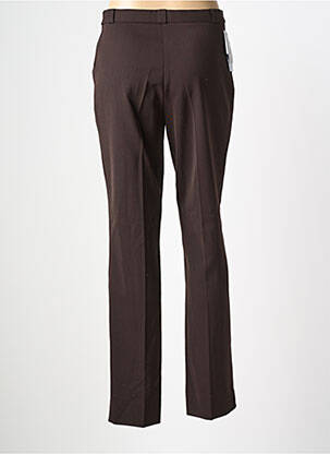 Pantalon droit tissage crêpe taille basse marron QUATTRO femme