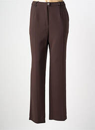 Pantalon droit tissage crêpe taille haute marron KARTING femme
